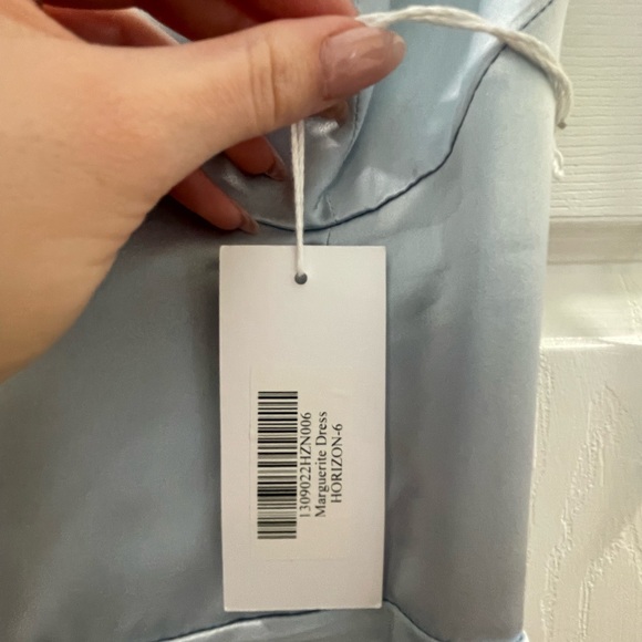 NWT Reformation Marguerite Silk Dress Size 6 in Horizon Blue - Picture 6 of 10